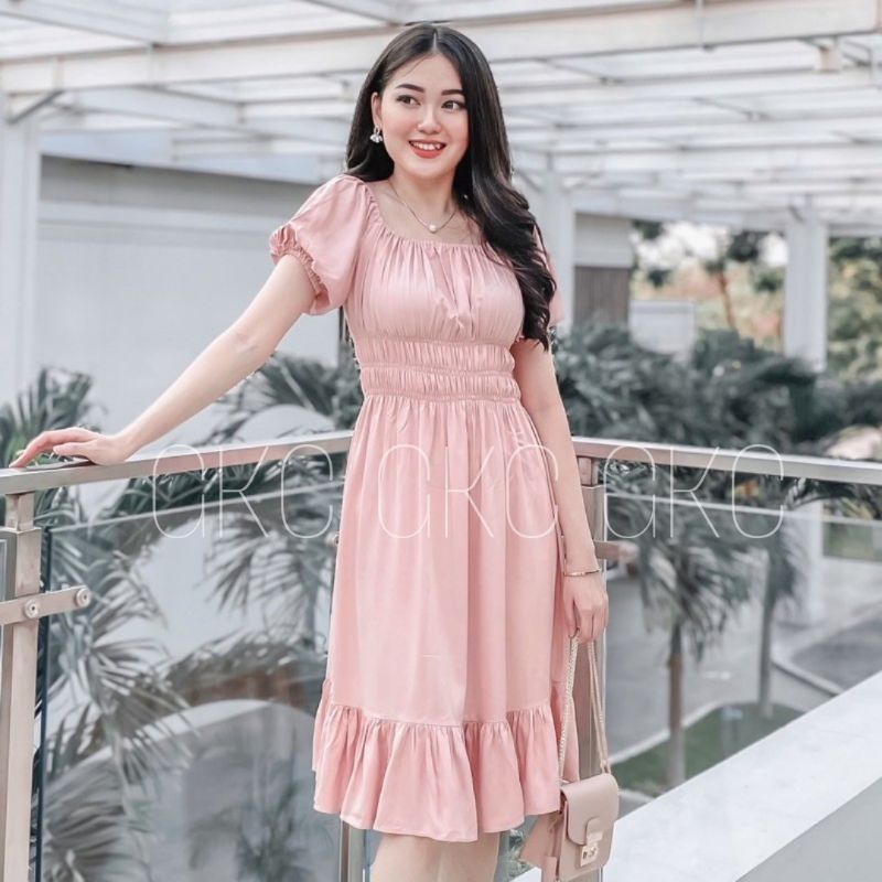 Liora Dres Jumbo Dress Jumbo Wanita | Dress Big Size | Dress Korea Korea Style | Midi Dress Wanita |