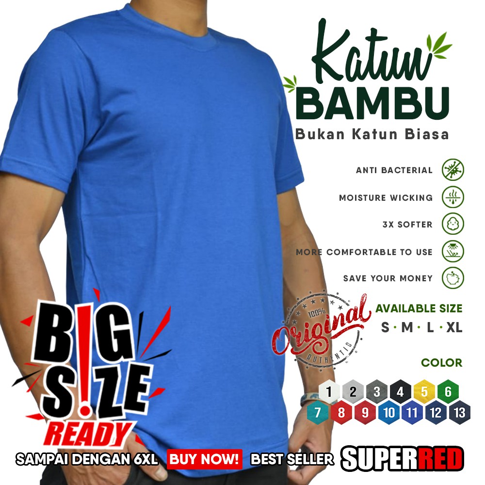 Kaos Polos Pendek Cotton Bamboo 30s warna Benhur