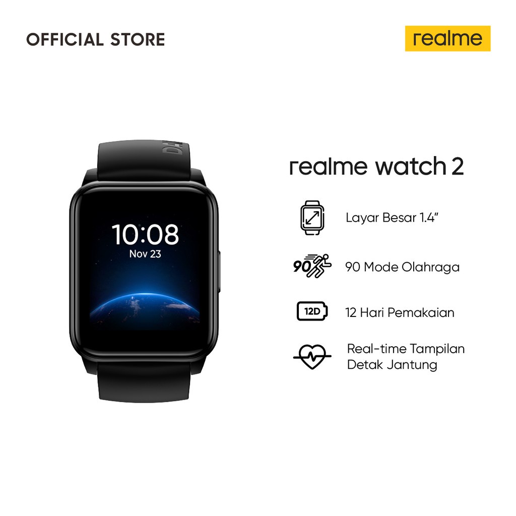 REALME WATCH 2 SMARTWATCH GARANSI RESMI REALME INDONESIA