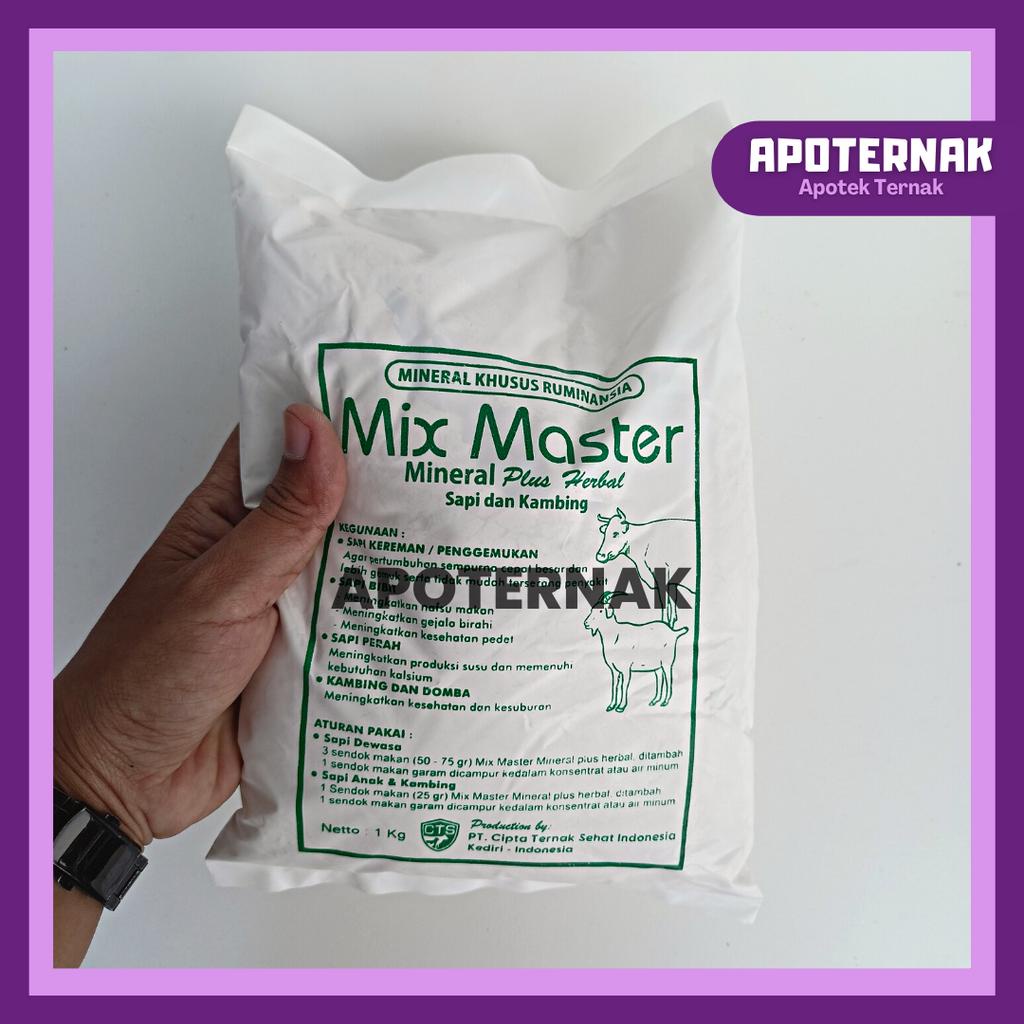 MIX MASTER PREMIX MINERAL PLUS HERBAL RUMINANSIA 1 Sak 30 Kg | Premix Mineral Herbal Untuk Sapi Kambing Domba