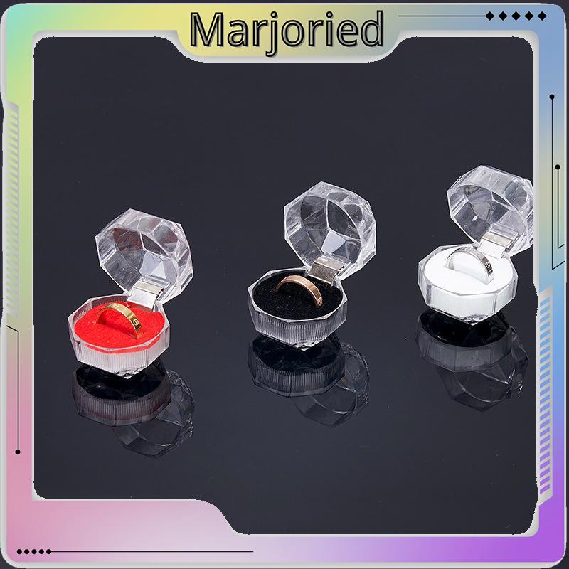 4cm * 4cm Transparan Kotak Cincin Kristal Kotak Cincin Akrilik Kotak Perhiasan Anting-MJD