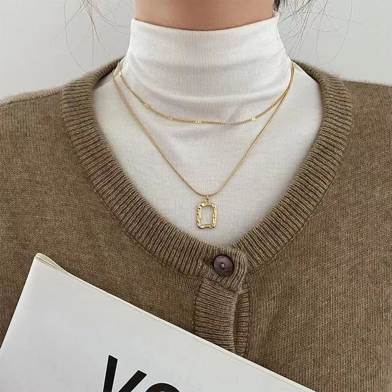 Simple Gold Necklace Korean Style Double Chain Accessories Women Fashion Jewelry