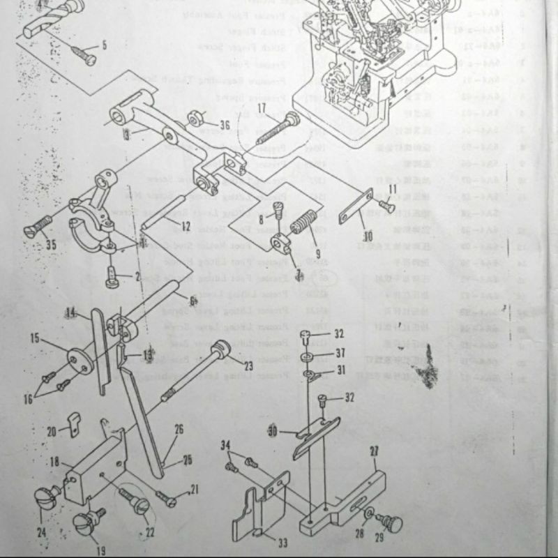 19004 Baut Pisau Atas Panjang Mesin Jahit Obras Kecil GN1-1