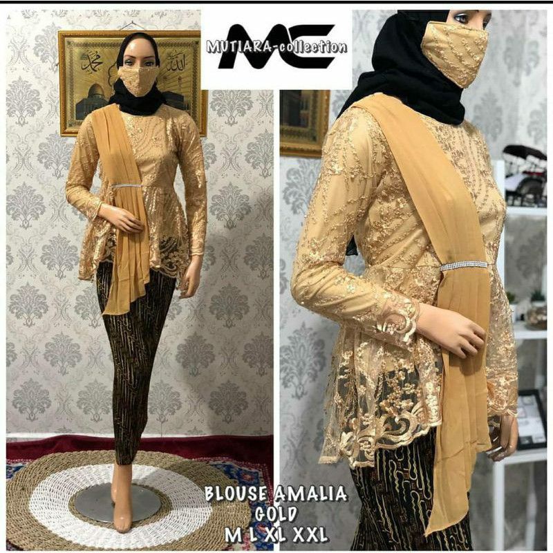 Set Kebaya Amalia Aurora Selendang / Stelan Tunik Broakat Rok Plisket / One Set Kebaya Wisuda / Setcel Baju Pesta / Stelan Kebaya Modern Fashion Muslimah