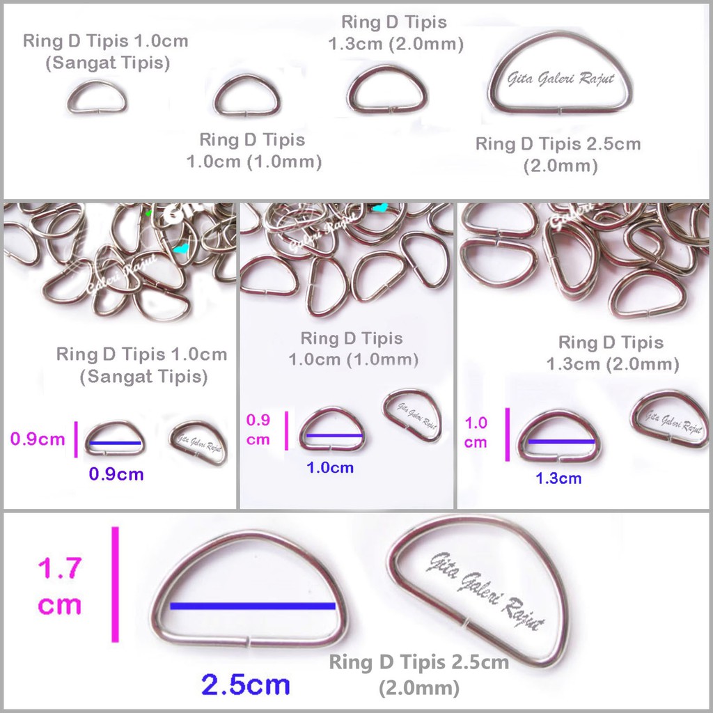 (6pcs) Ring D / Ring Tas / RIng D Tipis /Ring Dompet