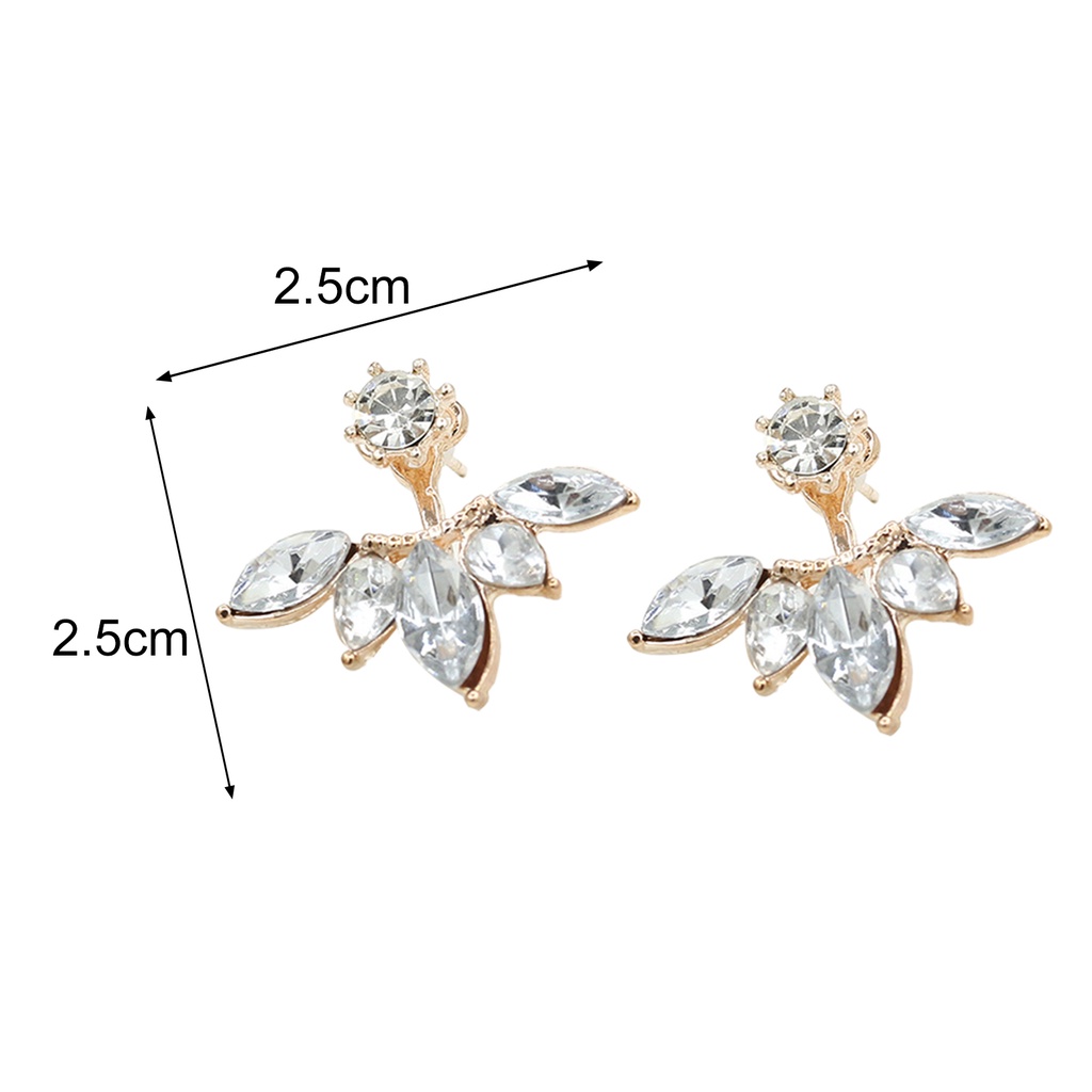 Hu Hu Hu Hu Hu Alat Bantu Pasang Kacamata♡ 1 Pasang Anting Stud Bentuk Bunga Aksen Berlian Imitasi Bahan Alloy Untuk Wanita