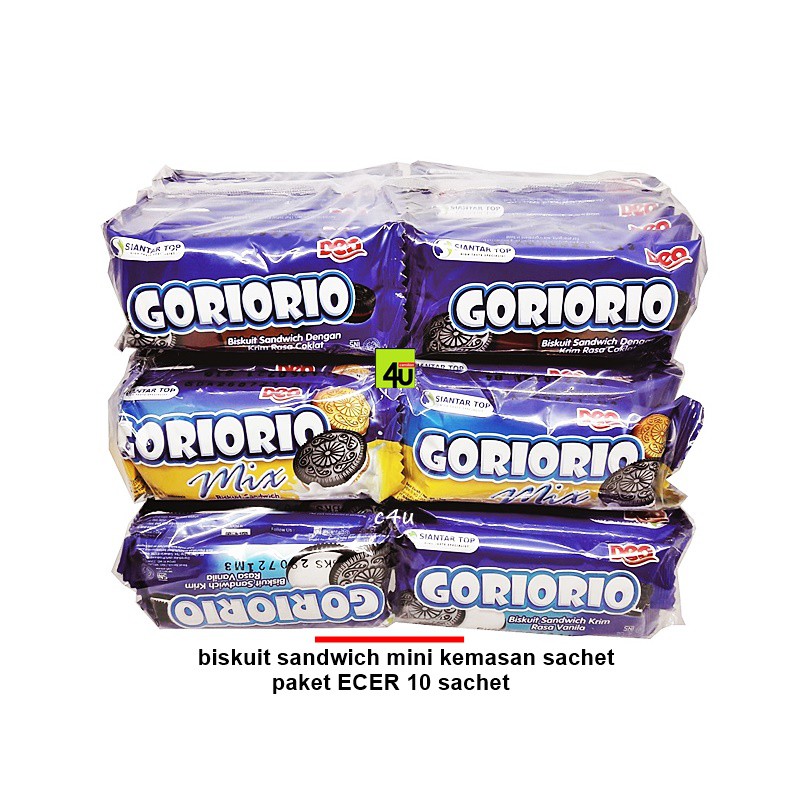 

GORIORIO - Biskuit Sandwich Krim Mini - Paket 10 sachet