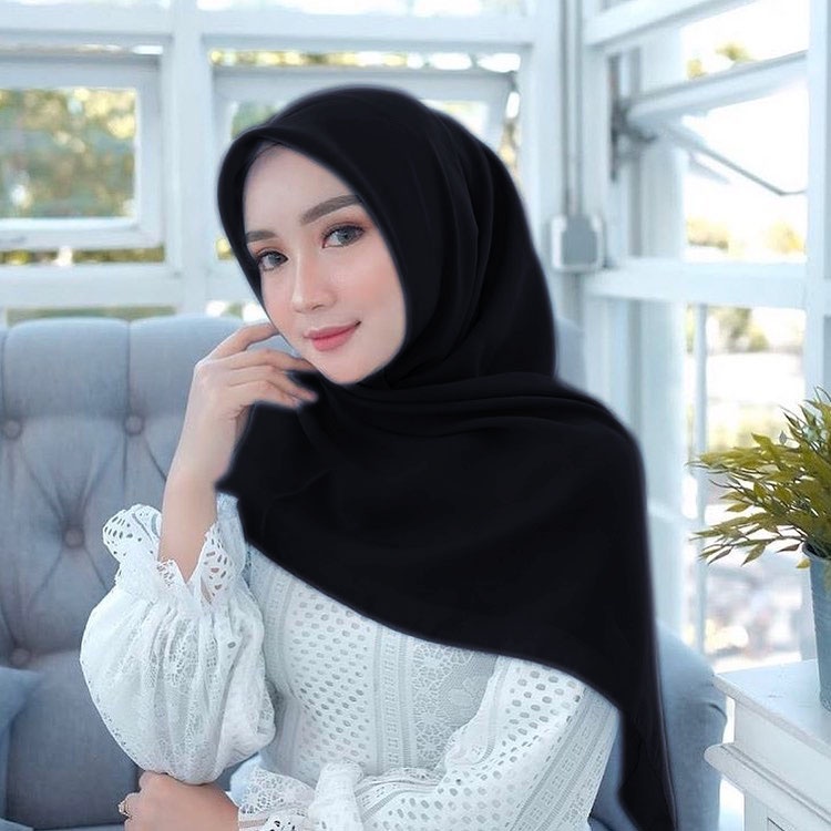 Hijab Segi Empat Polos Bella Square PollyCotton Kerudung Segi Empat Bella Double Hycon Nayla Hijab