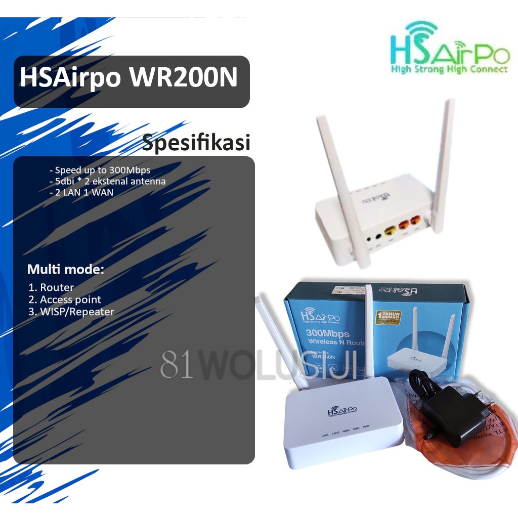 HSAirpo WR200N 300Mbps Wireless N Router