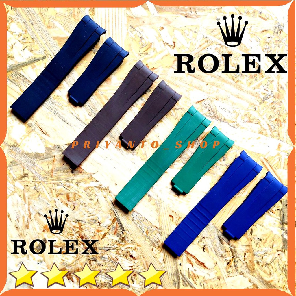 Strap Rubber Tali Jam Rolex Daytona Datejust GMT Rubber B Yacht 20mm Premium Rubber Watch Bend Rolex Terbaik