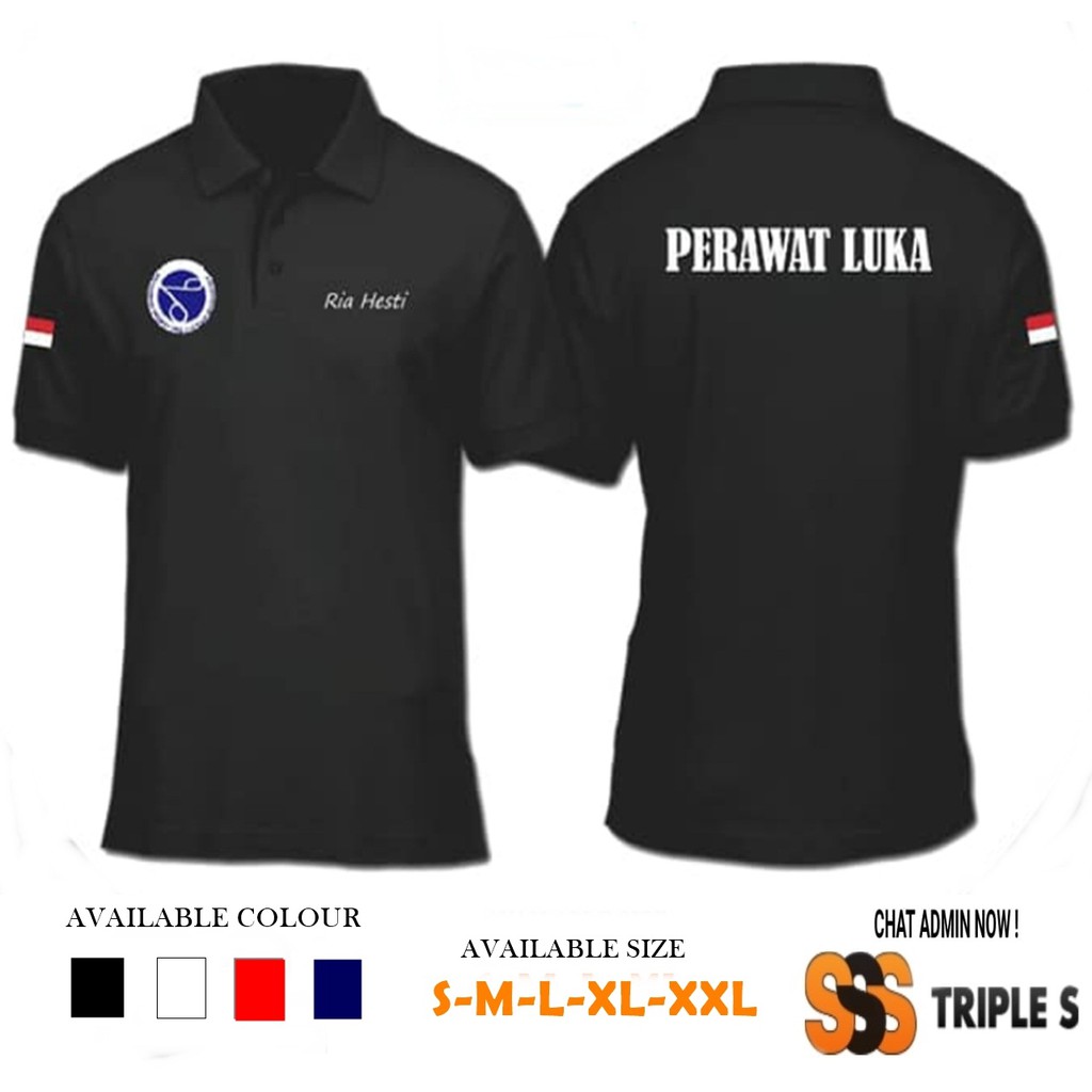 POLO SHIRT PERAWAT LUKA INDONESIAN WOUND CARE KAOS KERAH NURSE NAMA BISA REQUEST