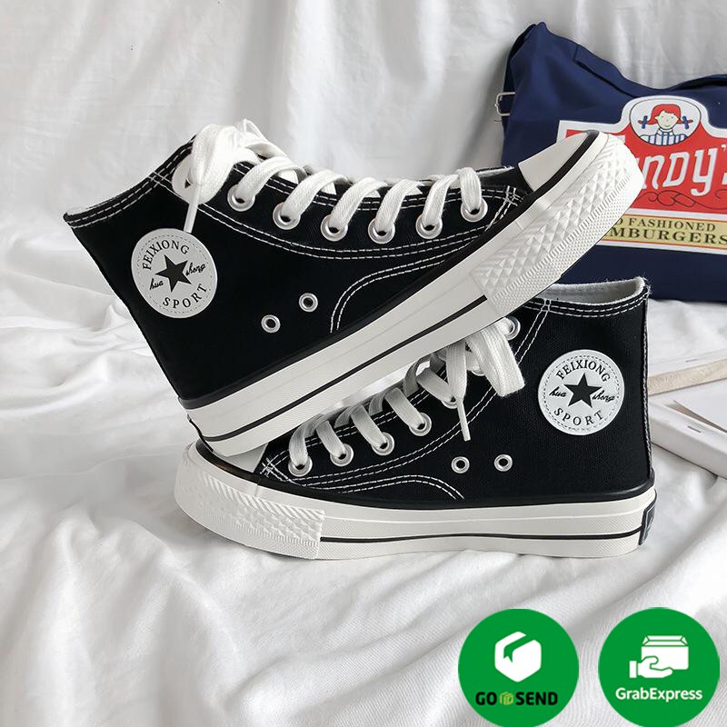 COD BAYAR DITEMPAT!!! 6889 High Top Canvas Sneaker