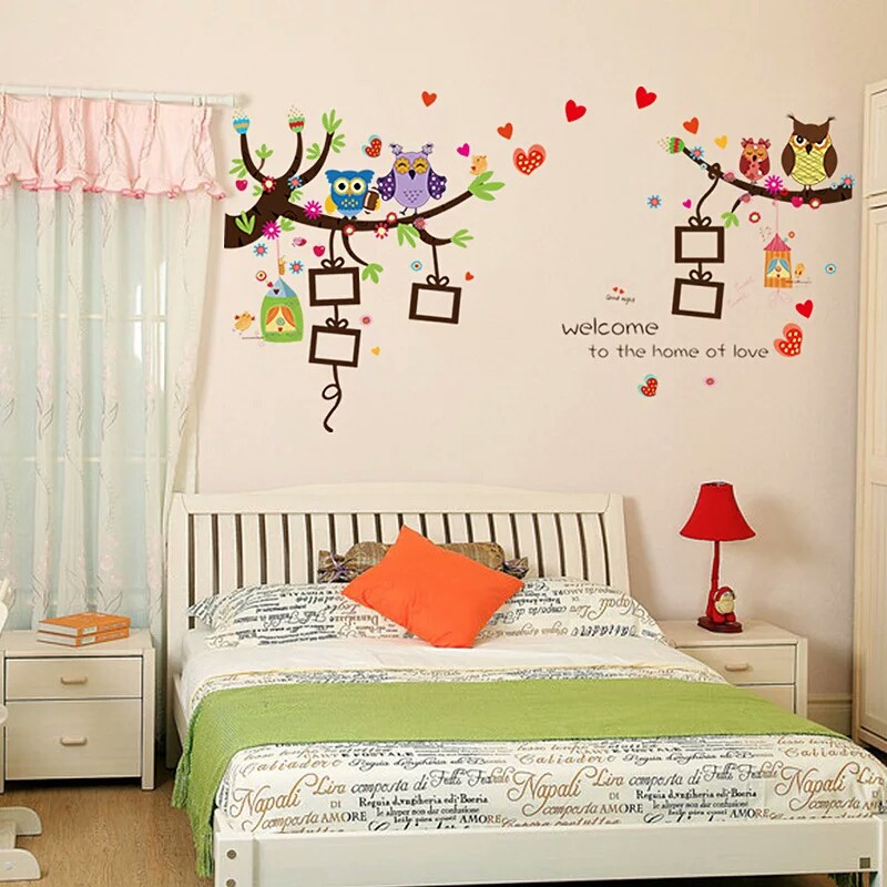 RELIZA WALLSTICKER OWL FRAME BINGKAI FOTO | WALL STICKER | STIKER DINDING SK9121