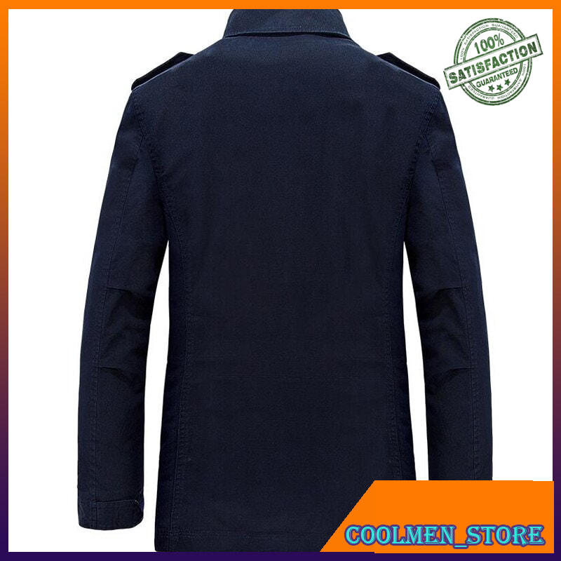 Jaket Parka Pria Original Import Windbreaker Jacket Men Casual Single Breasted Multi-pocket Cotton