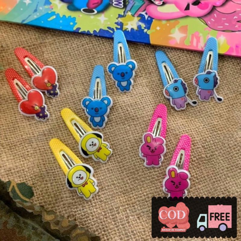 [BISA COD] Jepit rambut BT21 jepit rambut anak
