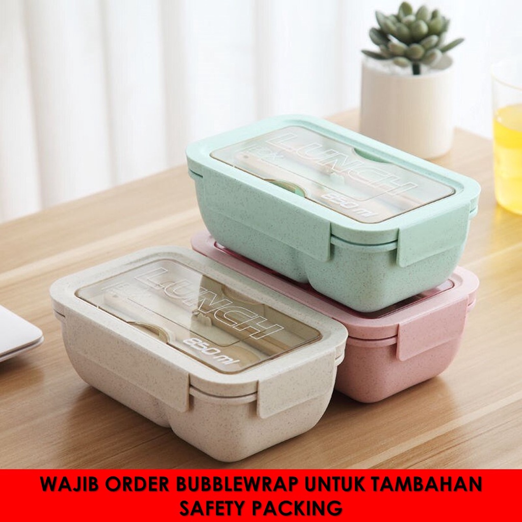 Lunchbox Sekat 2  WHEAT STRAW / Kotak Bekal Makan Lunch box Bahan Serat Gandum 850ML/1100ML