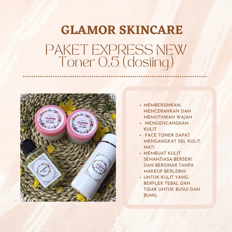 Glamor skincare paket express new toner 0.5