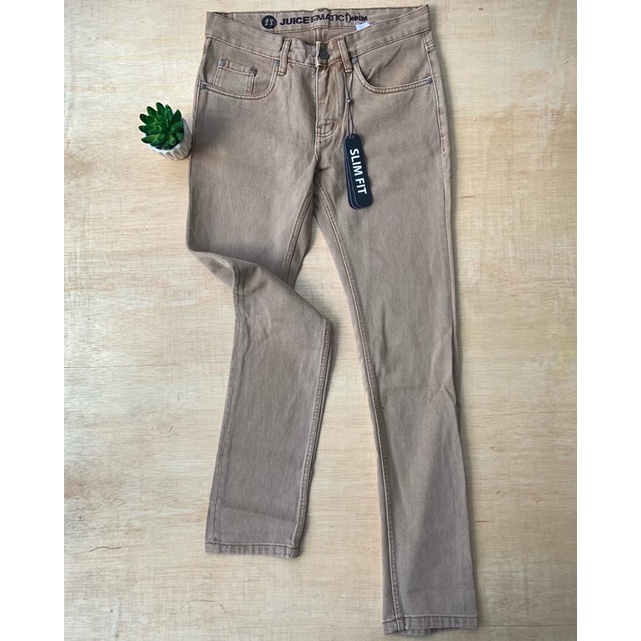 JUICE EMATIC cekana panjang denim brown coklat slimfit jeans ORIGINAL 100% sale