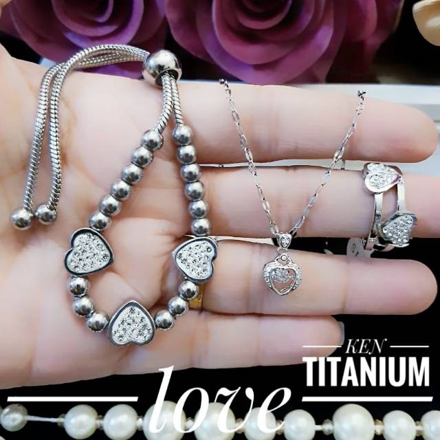 Titanium set perhiasan 1804k