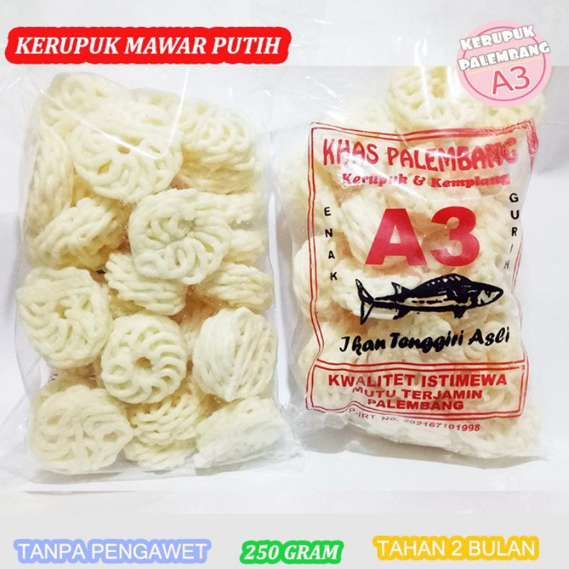 

Kerupuk MAWAR PUTIH kemplang ikan tenggiri palembang enak gurih