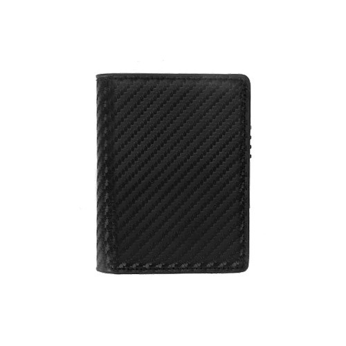 Carbon Fiber Leather Wallet with Anti RFID Pop Up Card Holder - Dompet Kartu Kredit ATM KTP SIM Uang Kertas