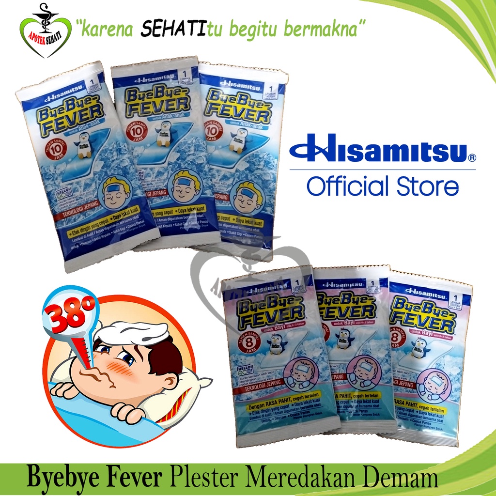 ByeBye Fever Plester Kompres Demam Bayi dan Anak Patch Serap Panas