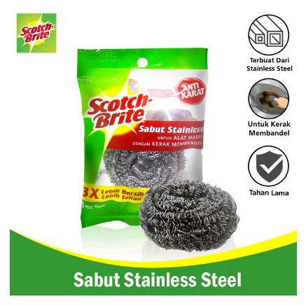 3M Scotch Brite ID SS Sabut Stainless (Spiral Ball)