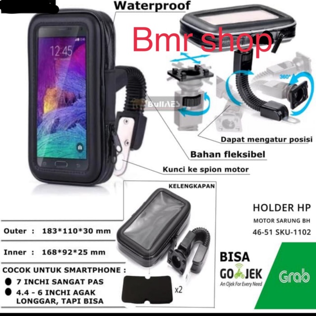 Breket dudukan bracket holder hp gps motor sarung hp gps motor waterproof
