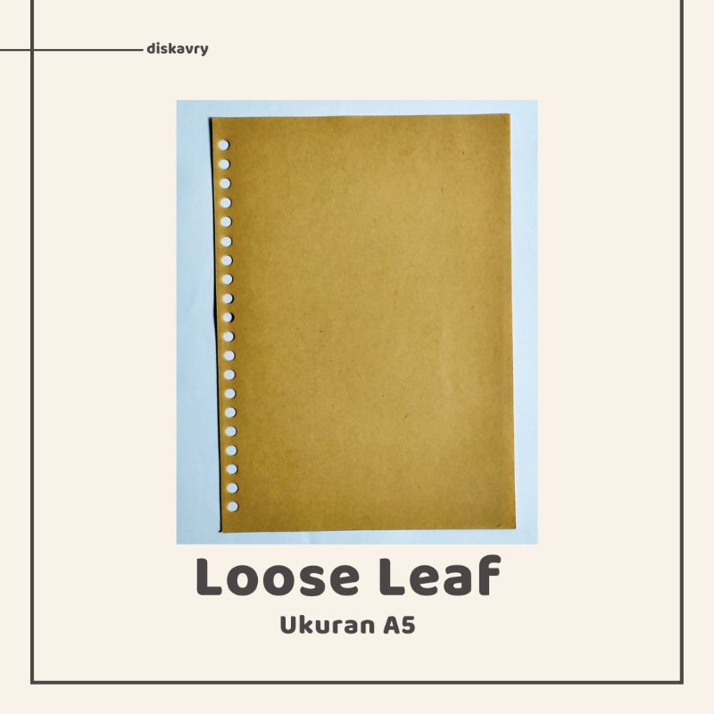 

Loose Leaf Isi Binder A5 Kertas Cokelat Polos Garis Grid Titik Dot