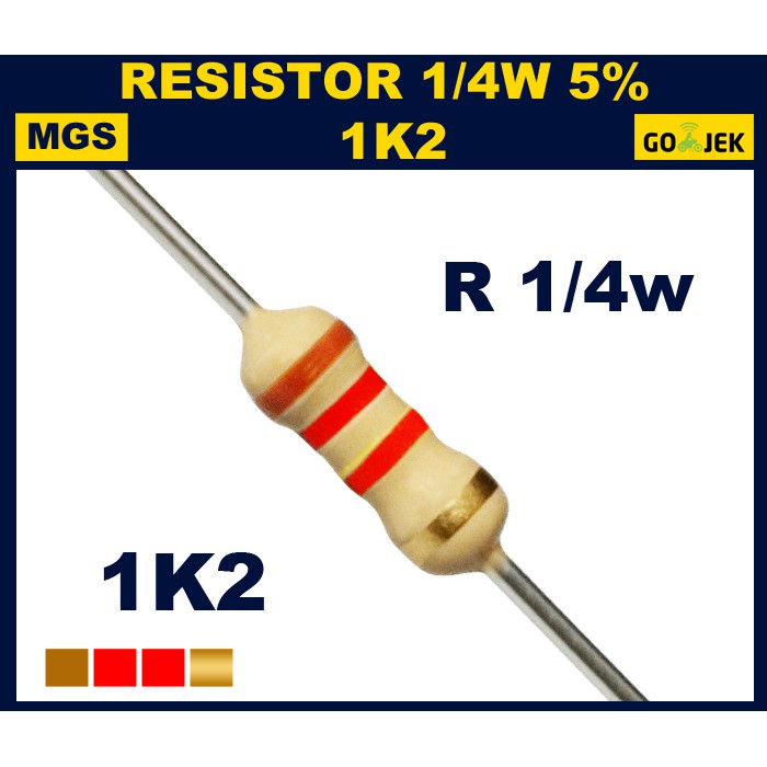 Resistor 1/4w 1K2 5% 1000PCS