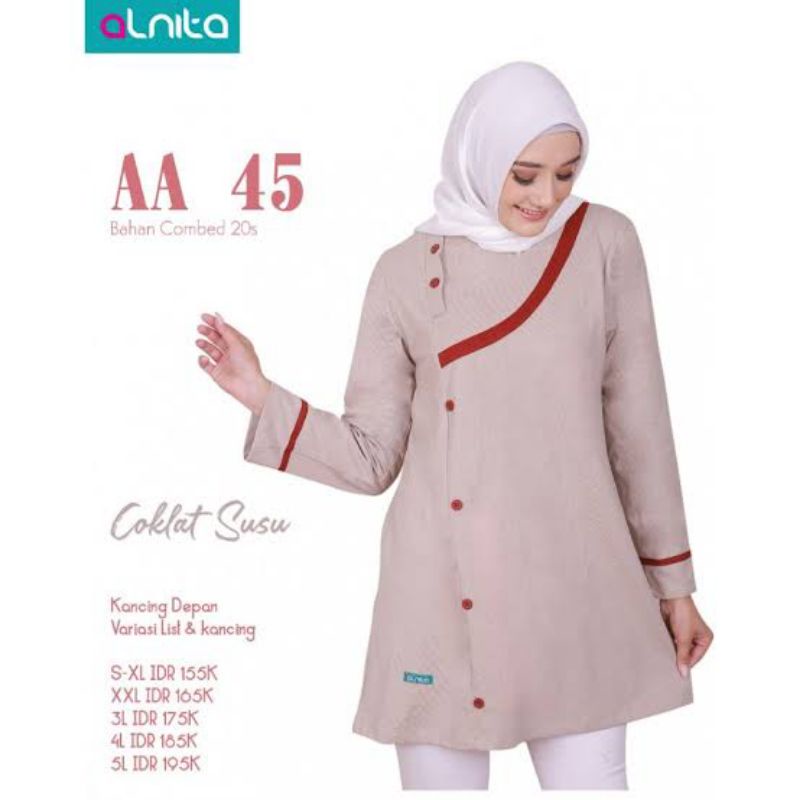 Tunik Alnita//AA 52 Coklat Susu dan Maroon