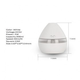 Taffware Aroma Therapy Air Humidifier Night Light 300ml - HUMI H296 - White