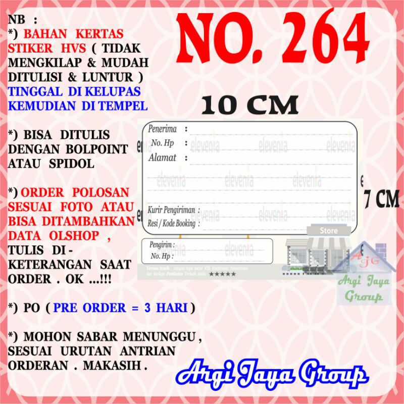 

Stiker HVS - Stiker Pengiriman - Sticker Alamat Olshop Murah Nomer 264-10x7cm