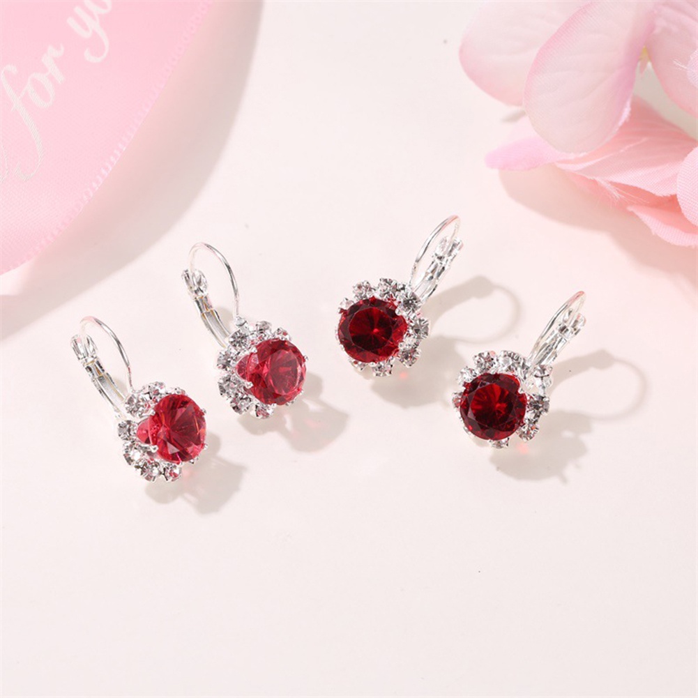 Hu Hu Hu Hu Hu Alat Bantu Pasang Kacamata♡ Anting Tusuk Bentuk Bunga Bulat Hias Kristal Cubic Zirconia Imitasi Untuk Wanita