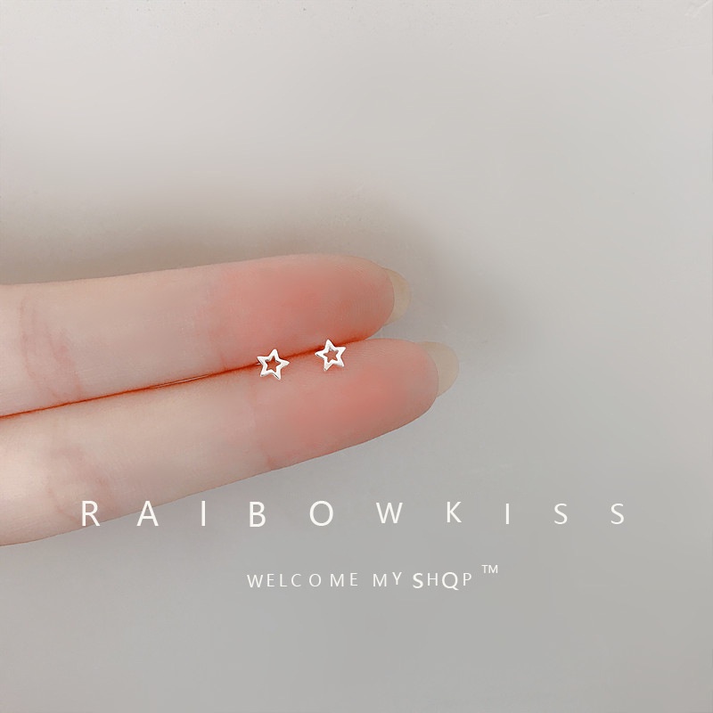 Anting Stud Bentuk Bintang Geometris Model Hollow Untuk Wanita