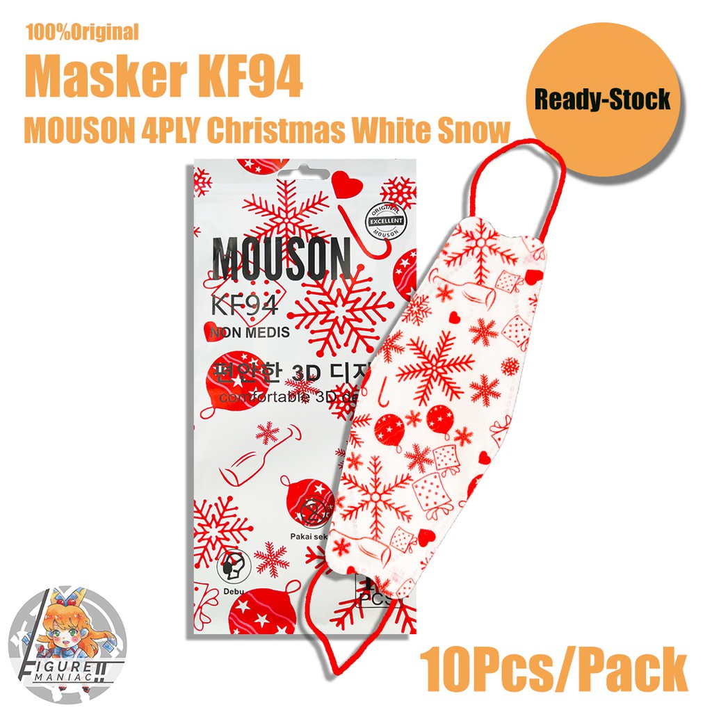 Figure Maniac - Masker KF94 MOUSON Christmas Edition Edisi Natal 1 Pack isi 10 ORIGINAL