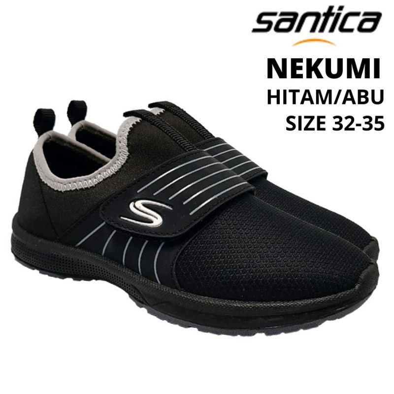 SEPATU SEKOLAH SANTICA VELCRO HITAM SIZE 31-40 SEPATU ANAK PEREMPUAN SEPATU SLOP SEPATU KRETEKAN SEPATU SEKOLAH ANAK