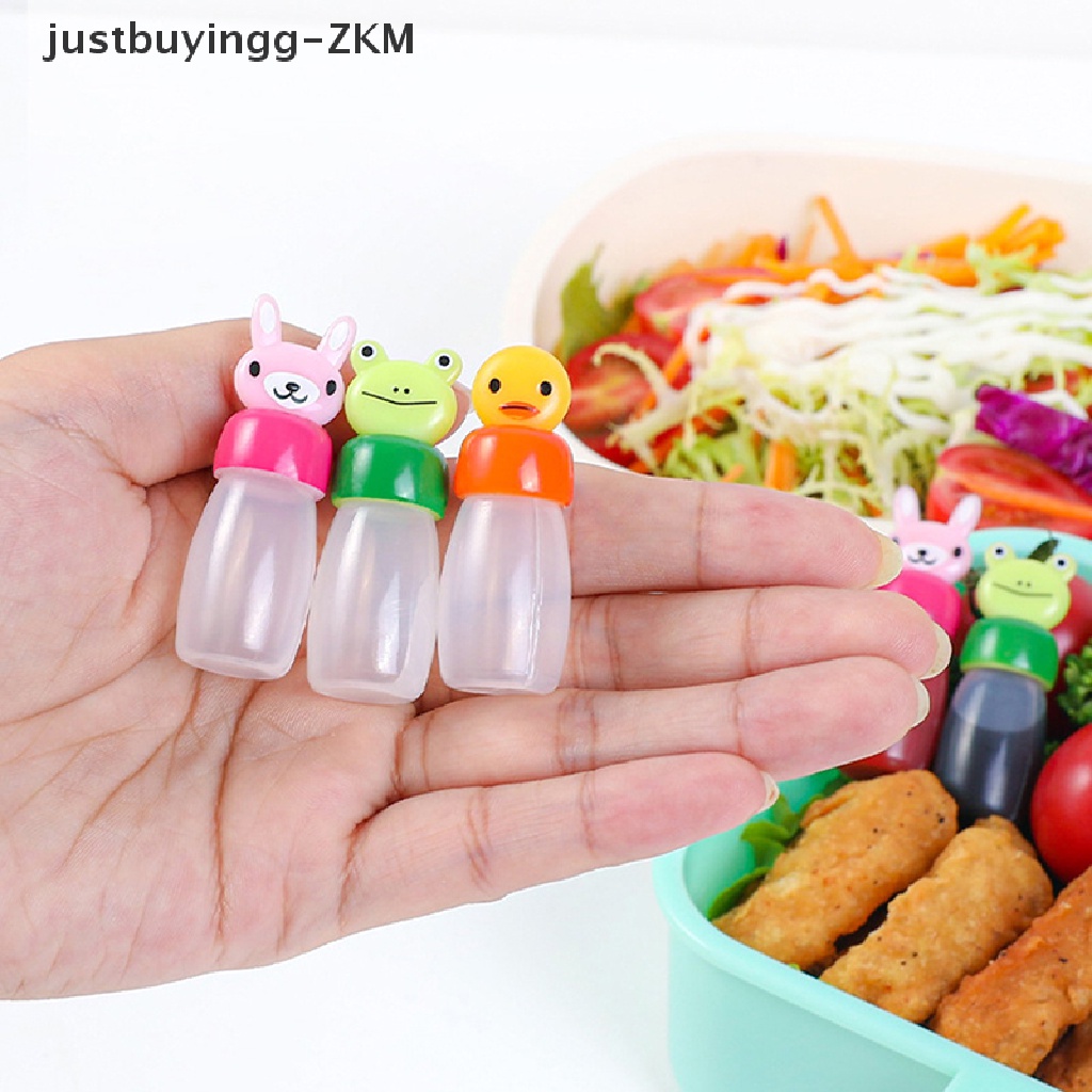 4pcs / set Botol Bumbu Saus Mini Bentuk Kelinci Katak Bebek Untuk Wadah Makan Siang