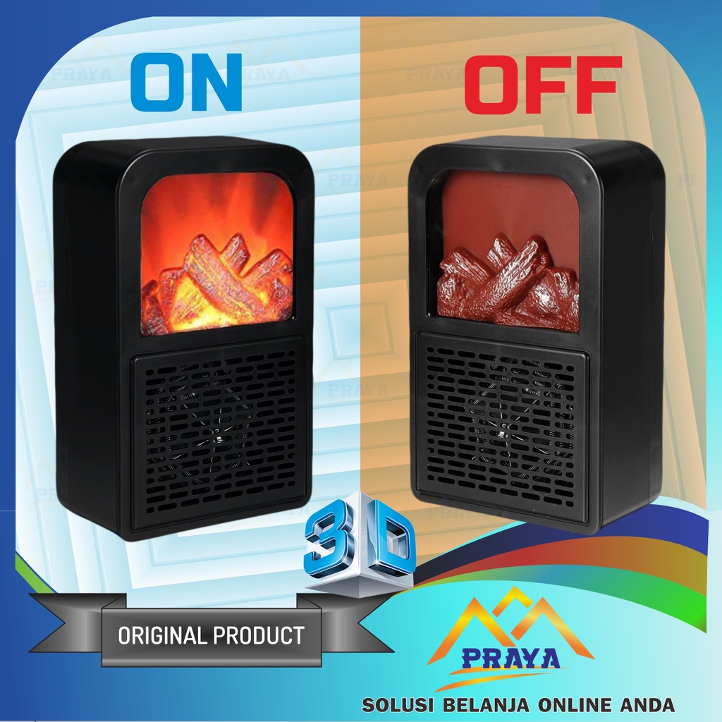 3D FLAME HEATER RUANGAN PORTABLE ALAT PEMANAS PENGHANGAT UDARA PANAS