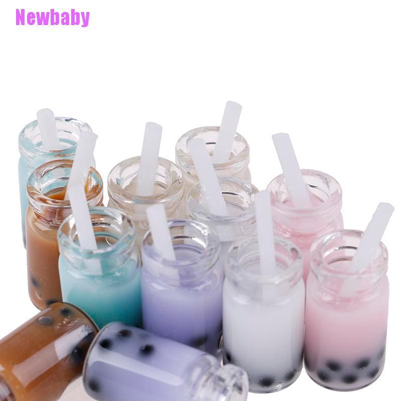 (Newbaby) 2pcs / Set Mainan Miniatur milk tea Untuk Aksesoris Rumah Boneka 1 / 12