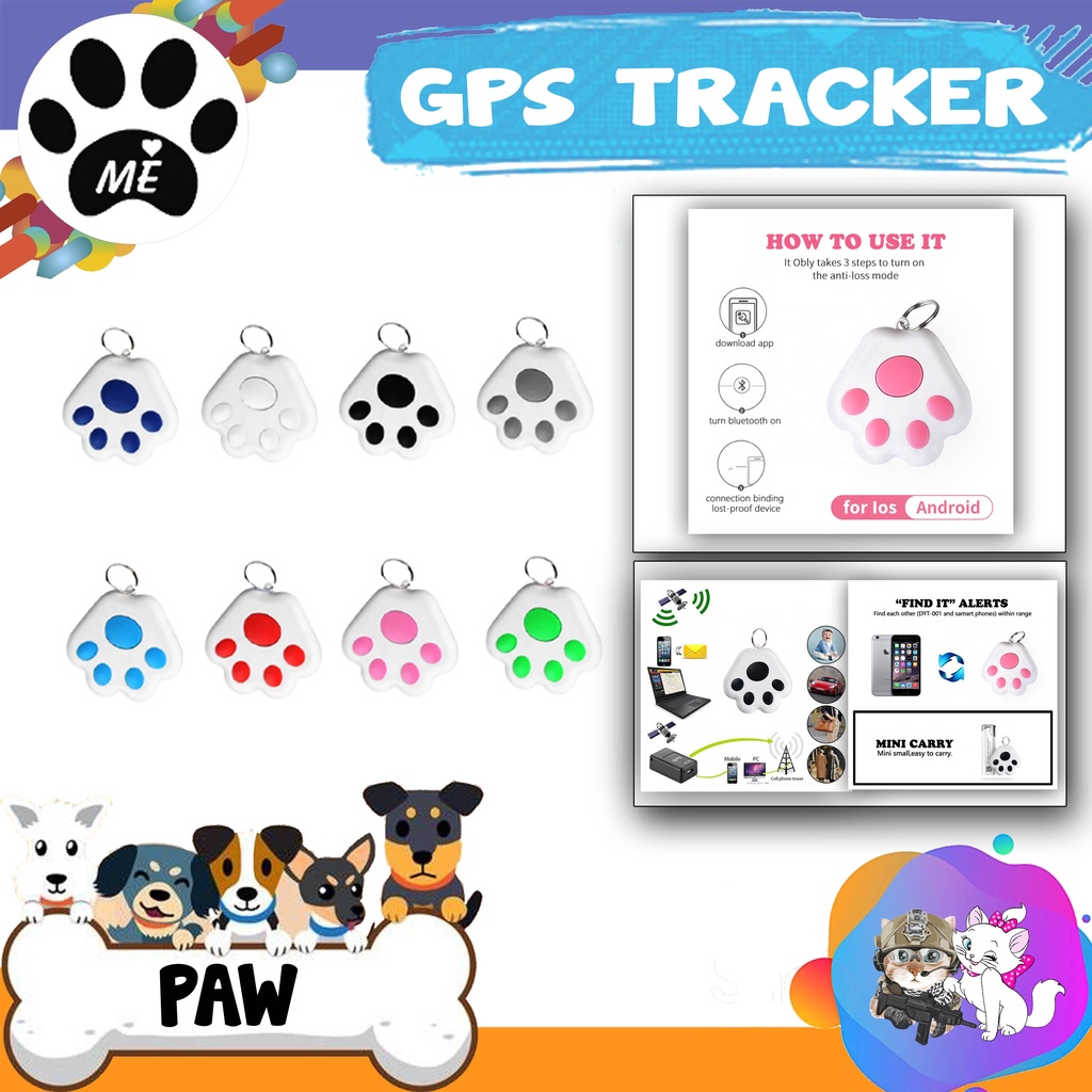 Pet Tracker Bluetooth &quot;GPS PAW&quot; Alat Pelacak Hewan