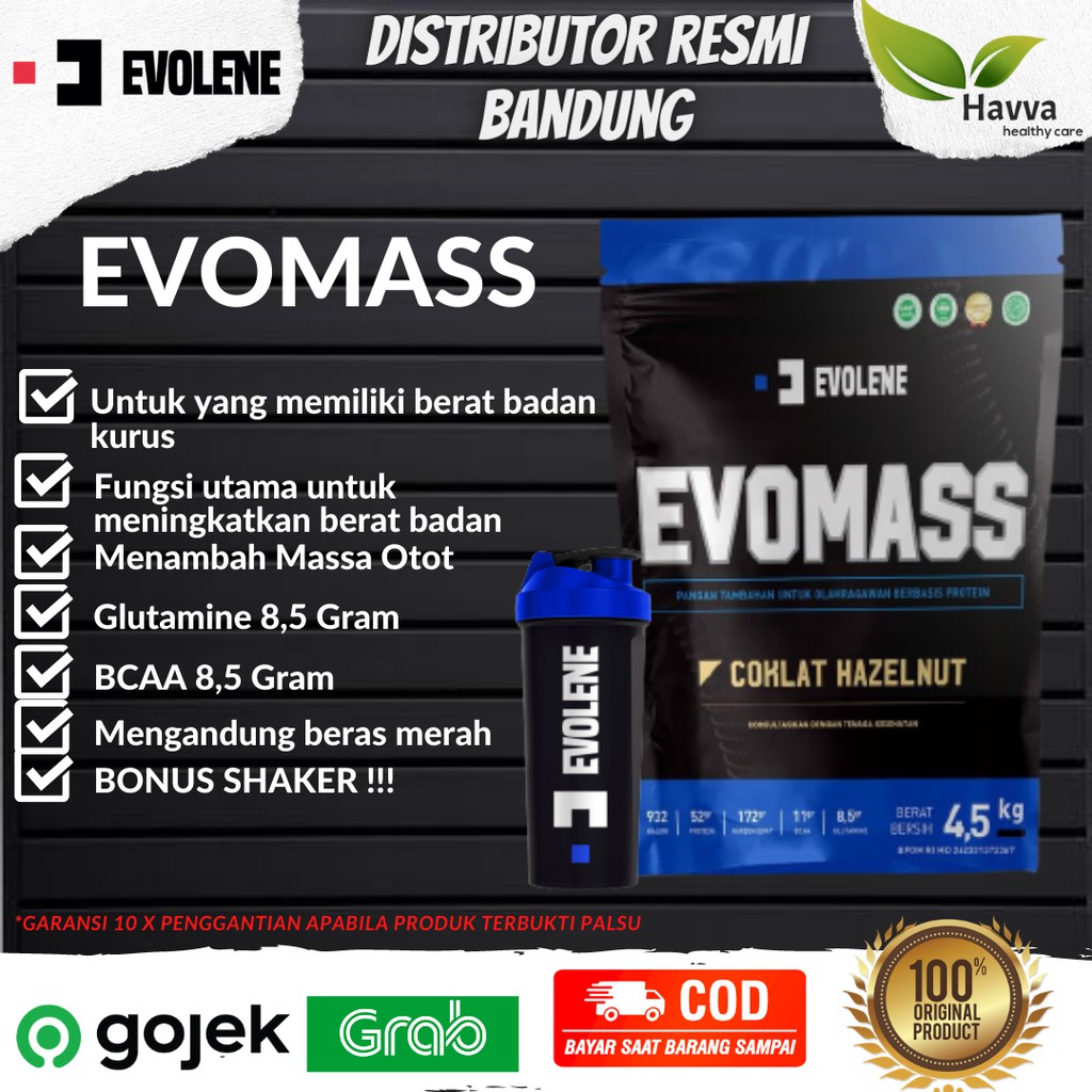 Evolene Evomass 10 Lbs Mass Gainer Protein Menambah Berat Badan Meningkatkan Massa Otot Suplemen Fit