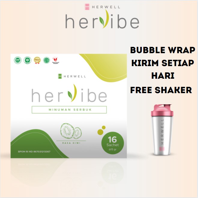 HERVIBE 1 BOX ISI 16 SACHET FIBER ORIGINAL HERWELL OFFICIAL BPOM HALAL SUPLEMEN DIET HER VIBE HERLEAN HERSLIM STORE RESMI ASLI ORI HERVIB