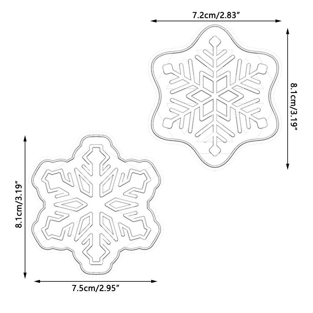 R-FLOWER 4 Pcs Cetakan Kue Kering Embosser Pastry Dekorasi Biskuit Cap Baking Fondant Natal Snowflake