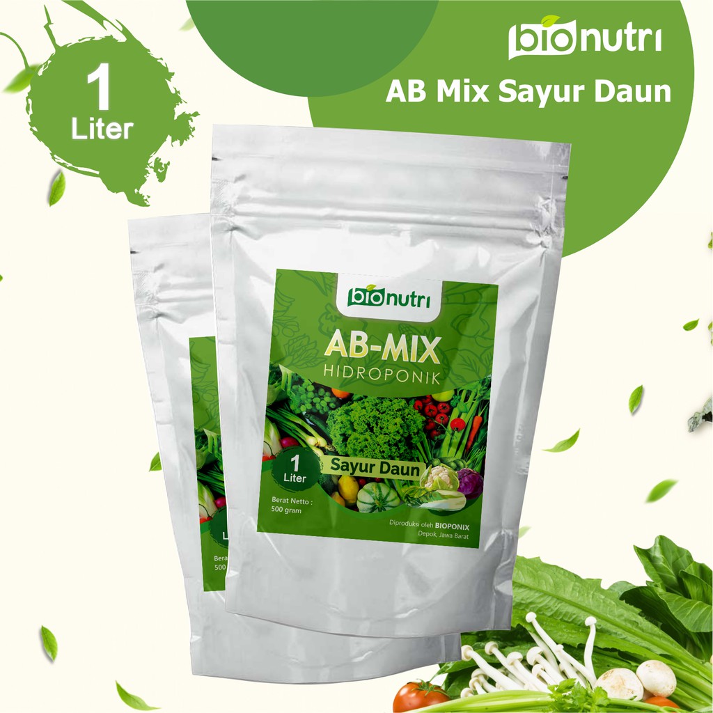 Pupuk-Nutrisi Hidroponik AB Mix Sayur Daun 200 Liter (1 Liter Pekatan) - BioNutri