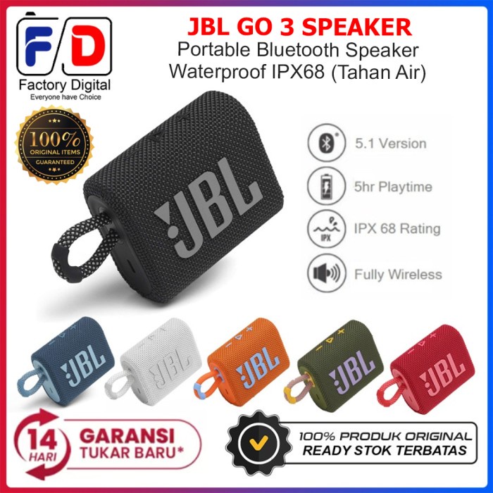 Speaker Jbl - Jbl Go 3 Portable Bluetooth Speaker Not Jbl Go 2 Speaker Original Bnib