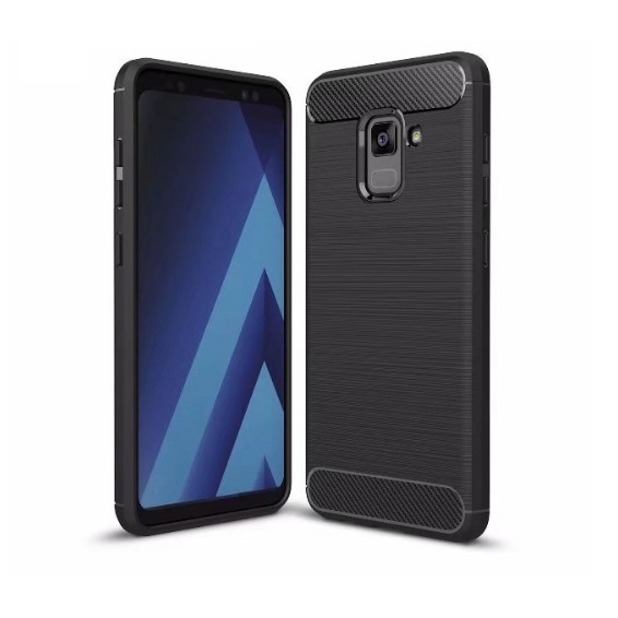 MURAH Samsung A8 2018 - Rugged FS / Delkin - Carbon Fibre Case Slim Rugged