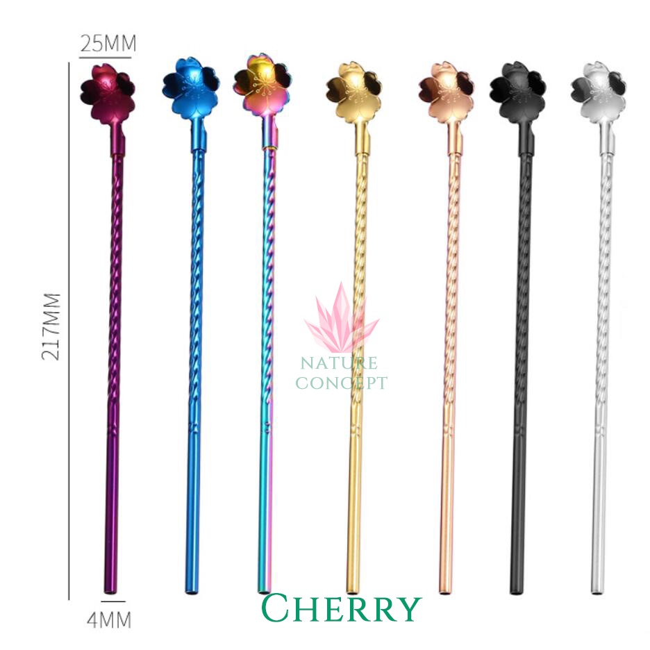 Nature Concept Stainless Steel Straw Spoon Sendok Sedotan ULIR BUNGA