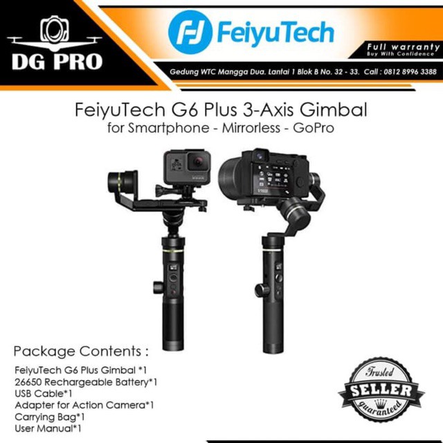 FeiyuTech Feiyu G6 Plus 3-Axis Gimbal for Smartphone - Mirrorless - GoPro