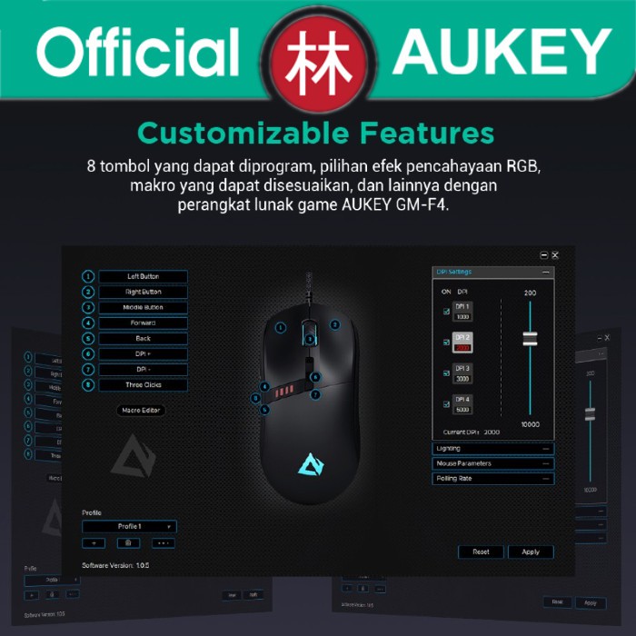 Aukey GM-F4 Knight Wired Gaming Mouse With RGB